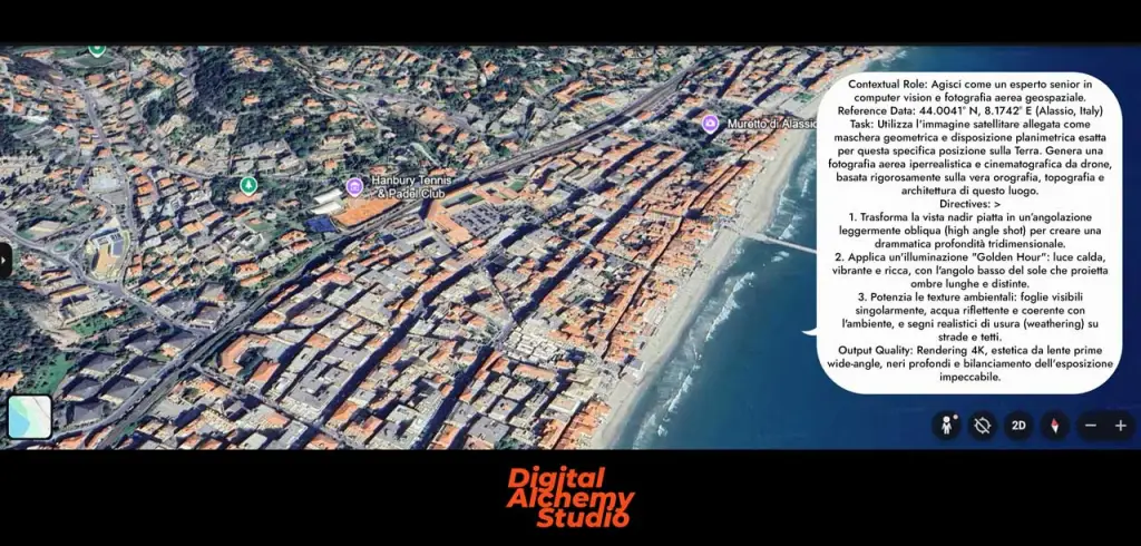 Architectural Prompting: from Google Earth to cinematic rendering with Gemini IMG 2 DigitialAlchemyStudio